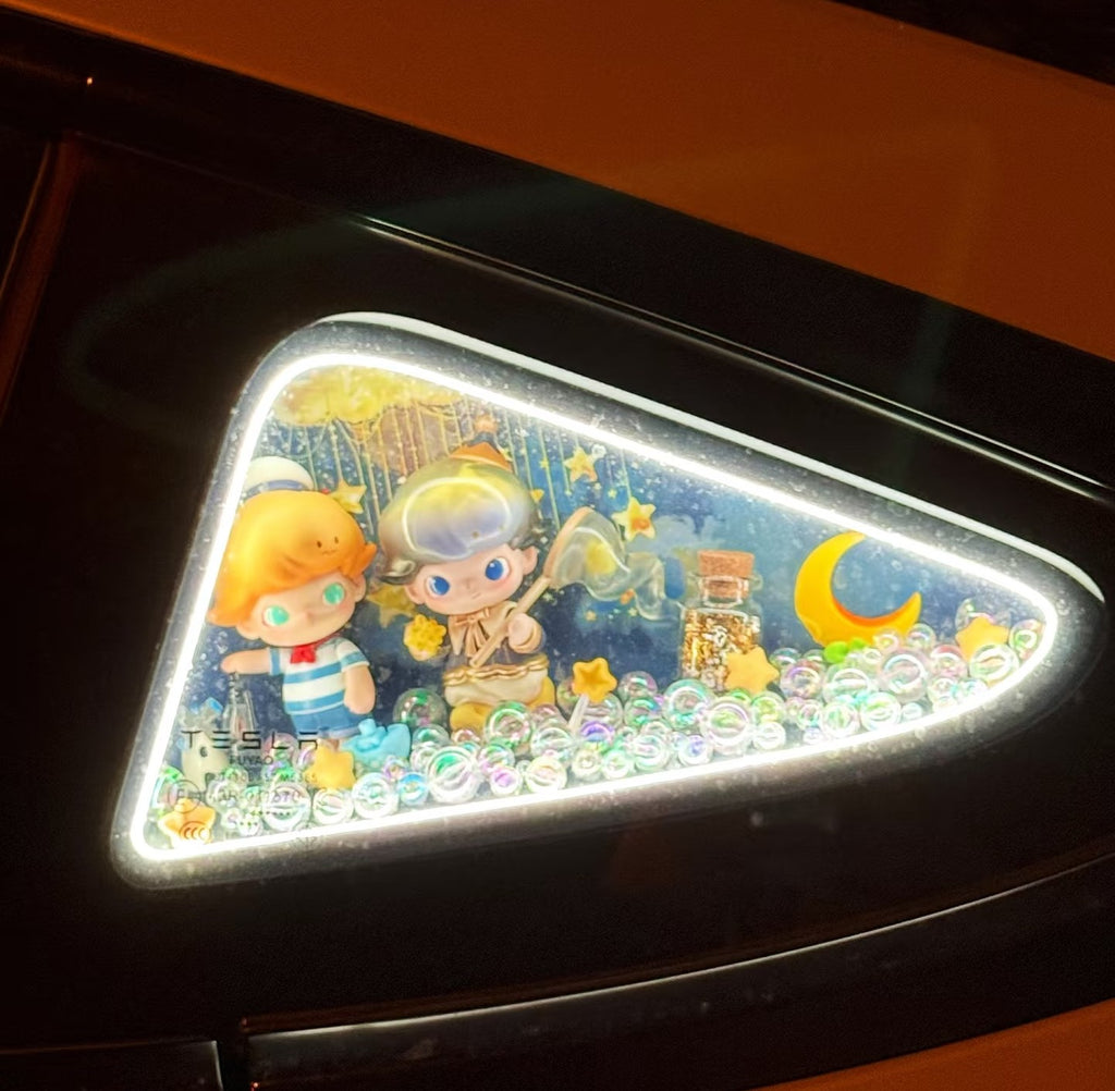 Customized ambient lighting decorations for car triangular windows
