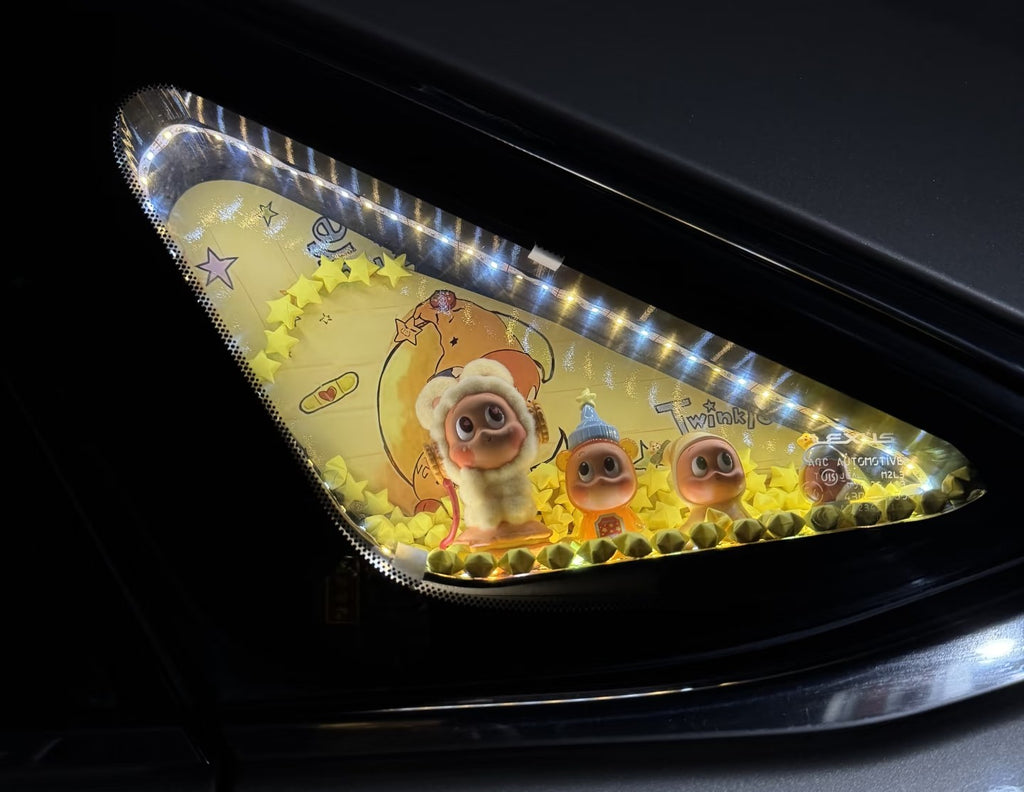 Customized ambient lighting decorations for car triangular windows