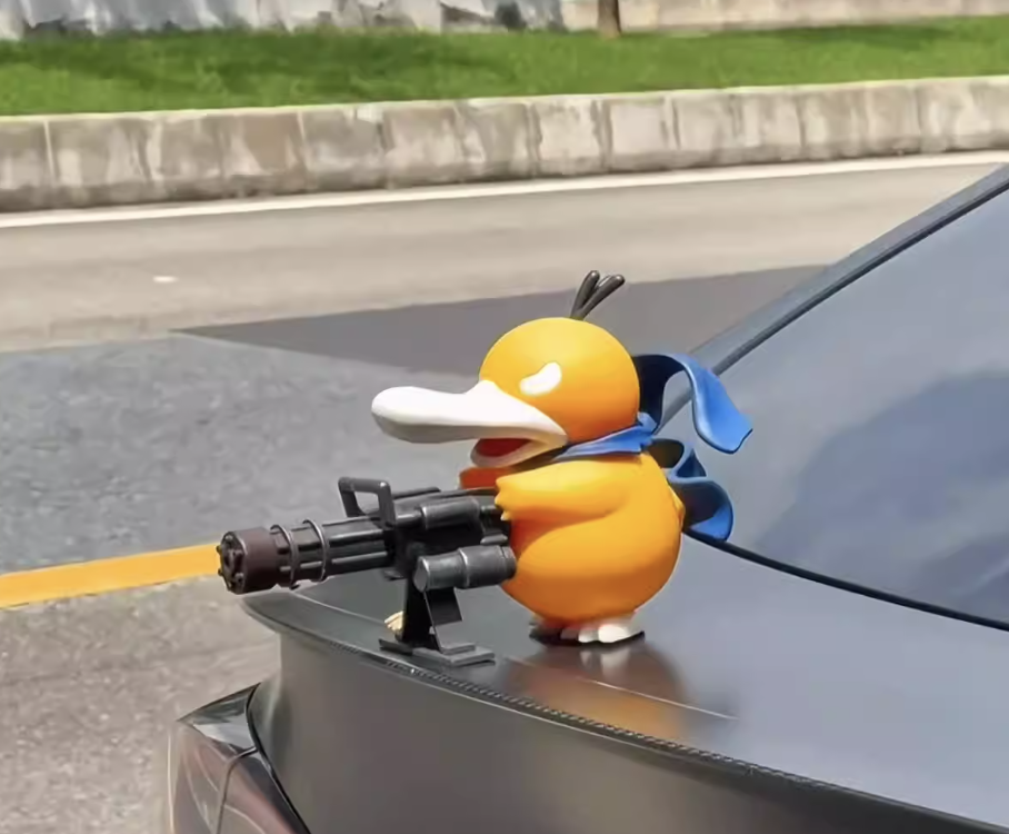 Road Bandit Gatling Psyduck Car ornaments