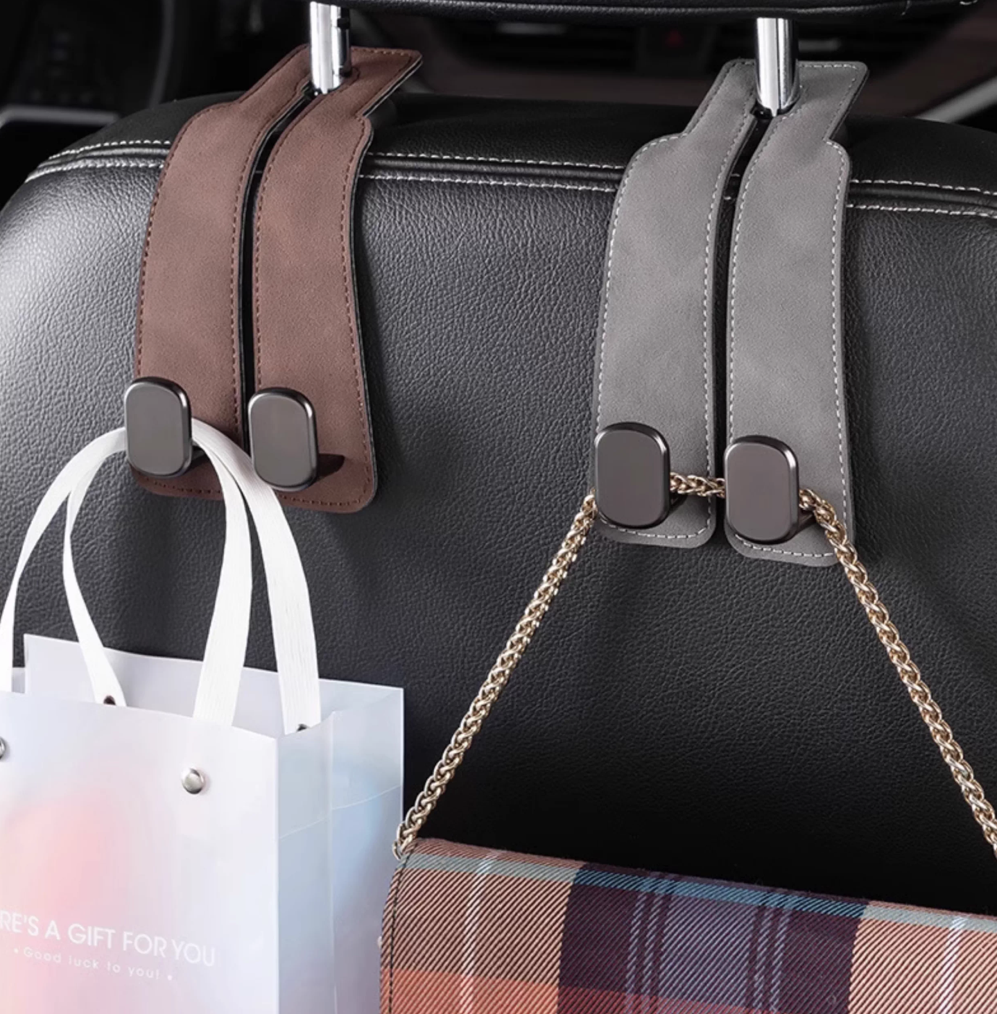 Suede Leather Car Hook