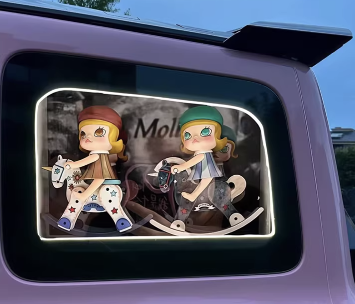 Customized ambient lighting decorations for car triangular windows