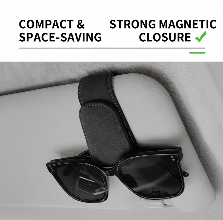 Suede magnetic eyeglass clip