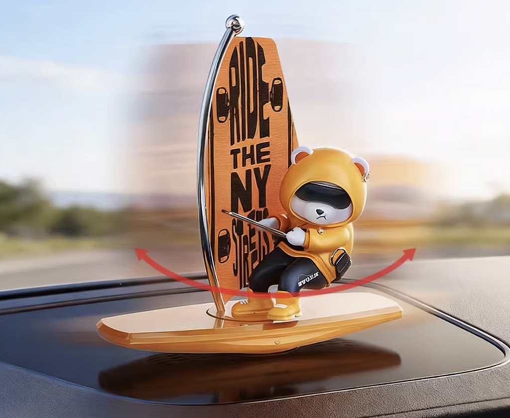 Creative rocking surfing bear car ornament
