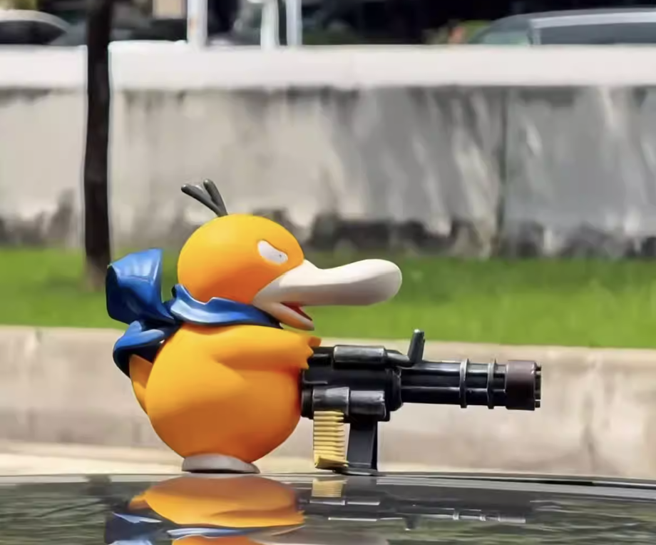 Road Bandit Gatling Psyduck Car ornaments