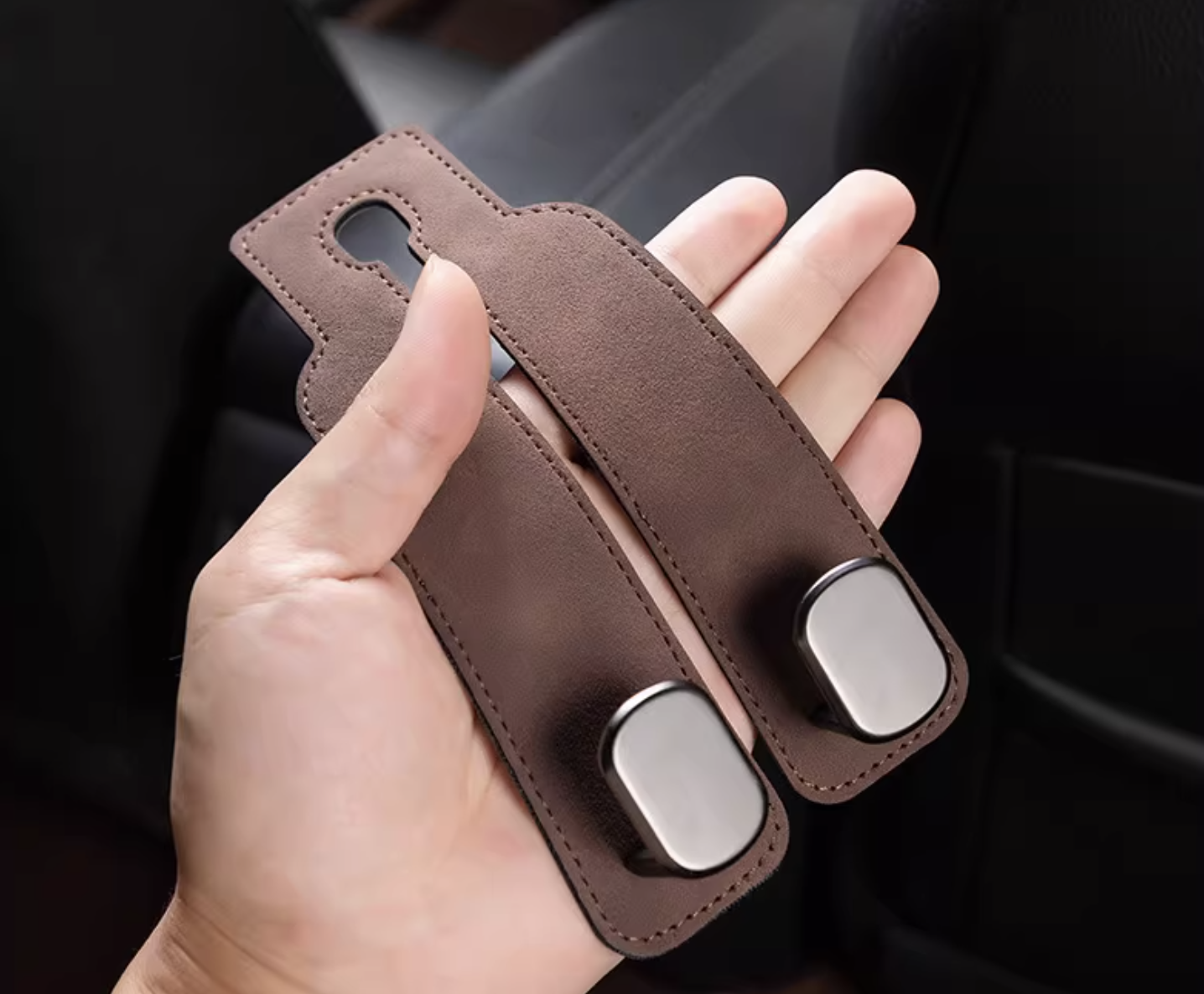 Suede Leather Car Hook