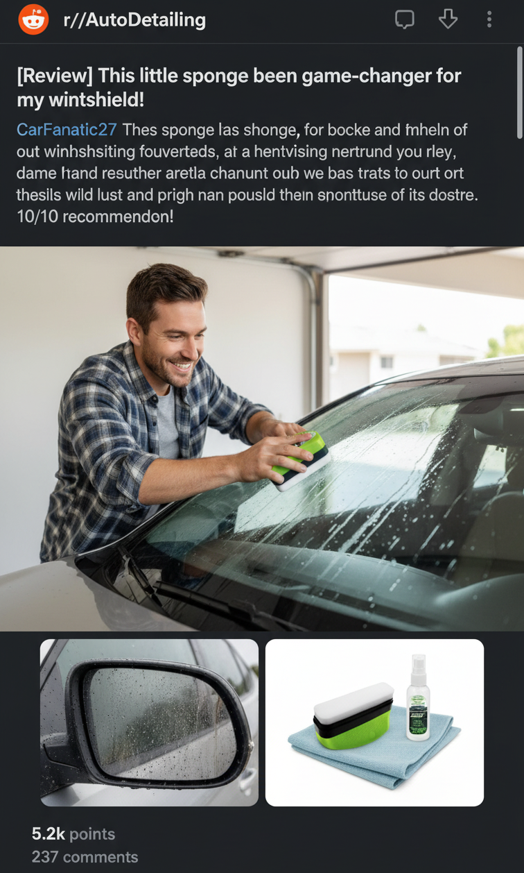 Car glass oil film cleaner